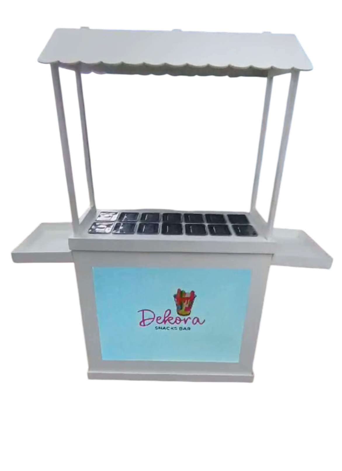 Barra Blanca 9 mm MDF con Techo y Frente Acrílico 6 mm